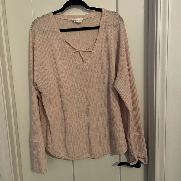 Cream Long Sleeve Waffle Knit - Picture 1 of 7